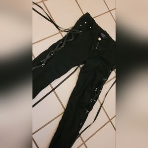Banned Apparel Goth Bonadge Skinny Jeans Similar to Tripp NYC Morbid Threads